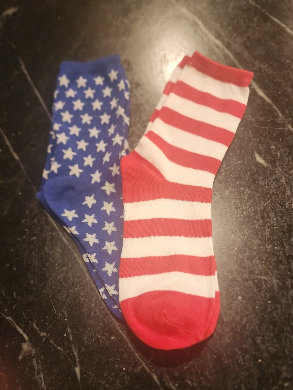 Womens NWOT American Flag Pattern Crew Socks - Red, White & Blue